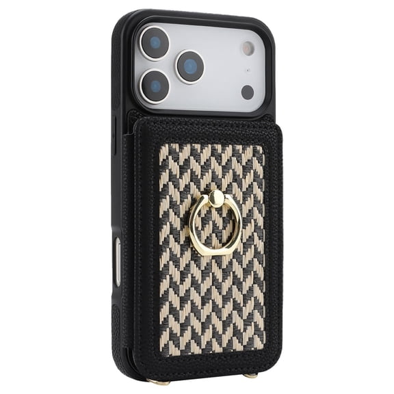 Case for iPhone 17 Pro Max/17 Pro/17 Air/17, Wallet Cover Ring Stand Crossbody Shell