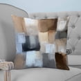 thumbnail image 4 of 24x24 Pillow Covers Set of 2, Abstract Gray Brown Throw Pillow Covers Decorative Couch Cushion Case, Oil Painting Color Blocks Microfiber Square Pillowcases for Bedroom Car Living Room, 4 of 7