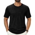 thumbnail image 3 of WULMLEO Mens T-Shirts Summer Crew Neck Casual Shirts Plain Short Sleeve Basic Tees Black M, 3 of 5