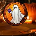 thumbnail image 5 of Stained Glass Window Hanging - Halloween Decorations White Ghost Suncatcher for Garden Spooky Sun Catchers, 5 of 6