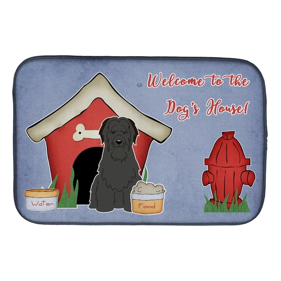 Dog House Collection Briard Black Dish Drying Mat