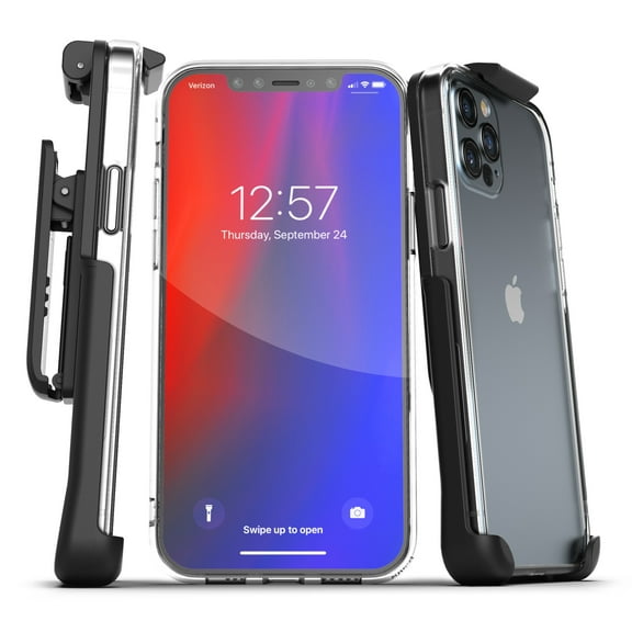 Encased Clear Back Designed for iPhone 13 Pro Belt Clip Case (2021) Transparent Protective Phone Case with Holster