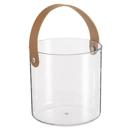 

Portable Ice Bucket Transparent Fruit Plastic Beer Small with Handle Wine Cooler