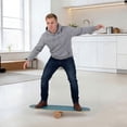 thumbnail image 2 of Gymax Balance Board Trainer Wooden Balancing Board w/Cork Roller & Storage Rack Blue & Natural, 2 of 10