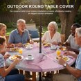 thumbnail image 2 of Round Outdoor Tablecloth with Umbrella Hole and Zipper, Marble Pink Fitted Table Cover with Elastic Edge for 55-60 Inch, Modern Abstract Ink Painting Luxury Waterproof Patio Tablecoths for Picnic, 2 of 9
