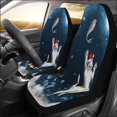 thumbnail image 2 of ABPHQTO Juego de 2 fundas para asientos de coche Cat Wear Red Christmas Hat Universal Auto Asientos delanteros Protector para coche, SUV Sedan, Camión, 2 of 3