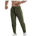 thumbnail image 1 of Pantalones largos de moda para hombre, casuales, de color sólido, con bolsillos y cintura elástica, pantalones cargo casuales para hombre., 1 of 5