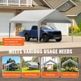 thumbnail image 4 of VEVOR Carport Replacement Canopy Cover 12 x 20 ft, Garage Top Tent Shelter Tarp Heavy-Duty Waterproof & UV Protected, Easy Installation with Ball Bungees,Grey (Only Top Cover, Frame Not Include), 4 of 9