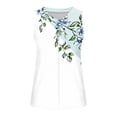 thumbnail image 6 of Sleeveless Shirts for Women Summer Casual V Neck Floral Printed Flowy Tank Tops Loose Blouses with Side Split (S, Multicolor 3), 6 of 7