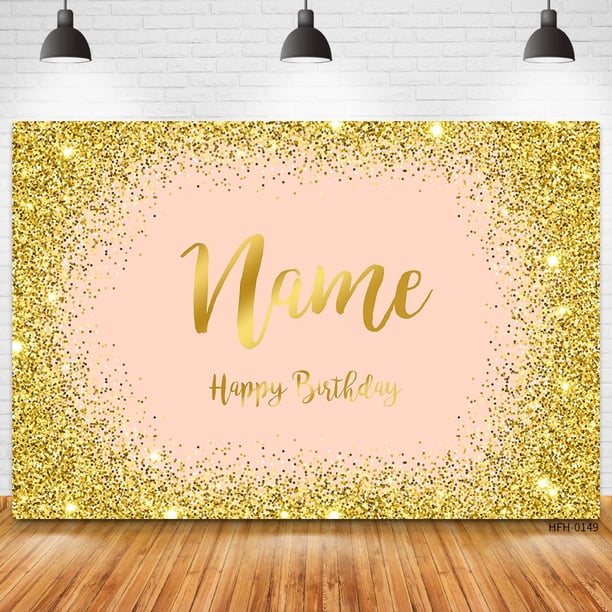 Nombre personalizado foto oro plata brillo fiesta de cumpleaños Banner fondos Baby Shower DIY cumpleaños fotografía telones de fondo sesión fotográfica Tan Jianjun unisex