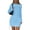 Light Blue, variant on PRETTYGARDEN Women's Fall Off The Shoulder Dresses Casual Long Sleeve Ruched Side Slit Cocktail Party Bodycon Mini Dress