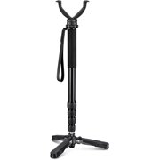 Hunting Monopod Stick Tripod | Tiltable and Horizontally Rotatable Tri-Stand Tripod Base, 20.5"-66.1" Height Adjustment