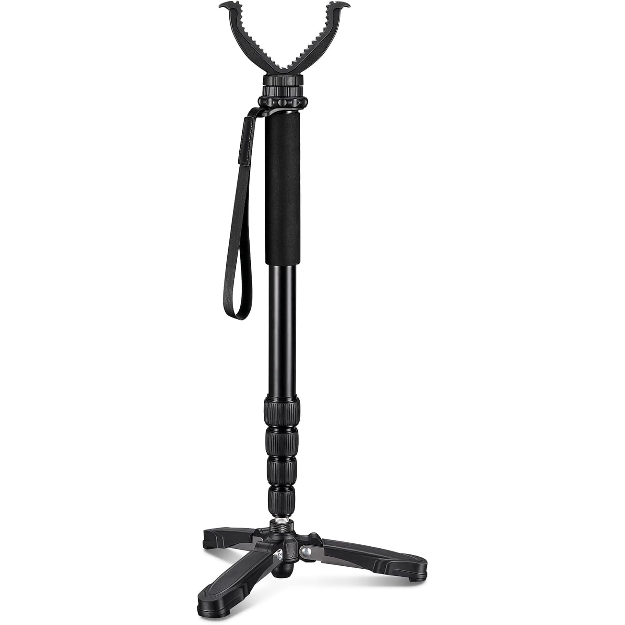 Hunting Monopod Stick Tripod | Tiltable and Horizontally Rotatable Tri-Stand Tripod Base, 20.5"-66.1" Height Adjustment