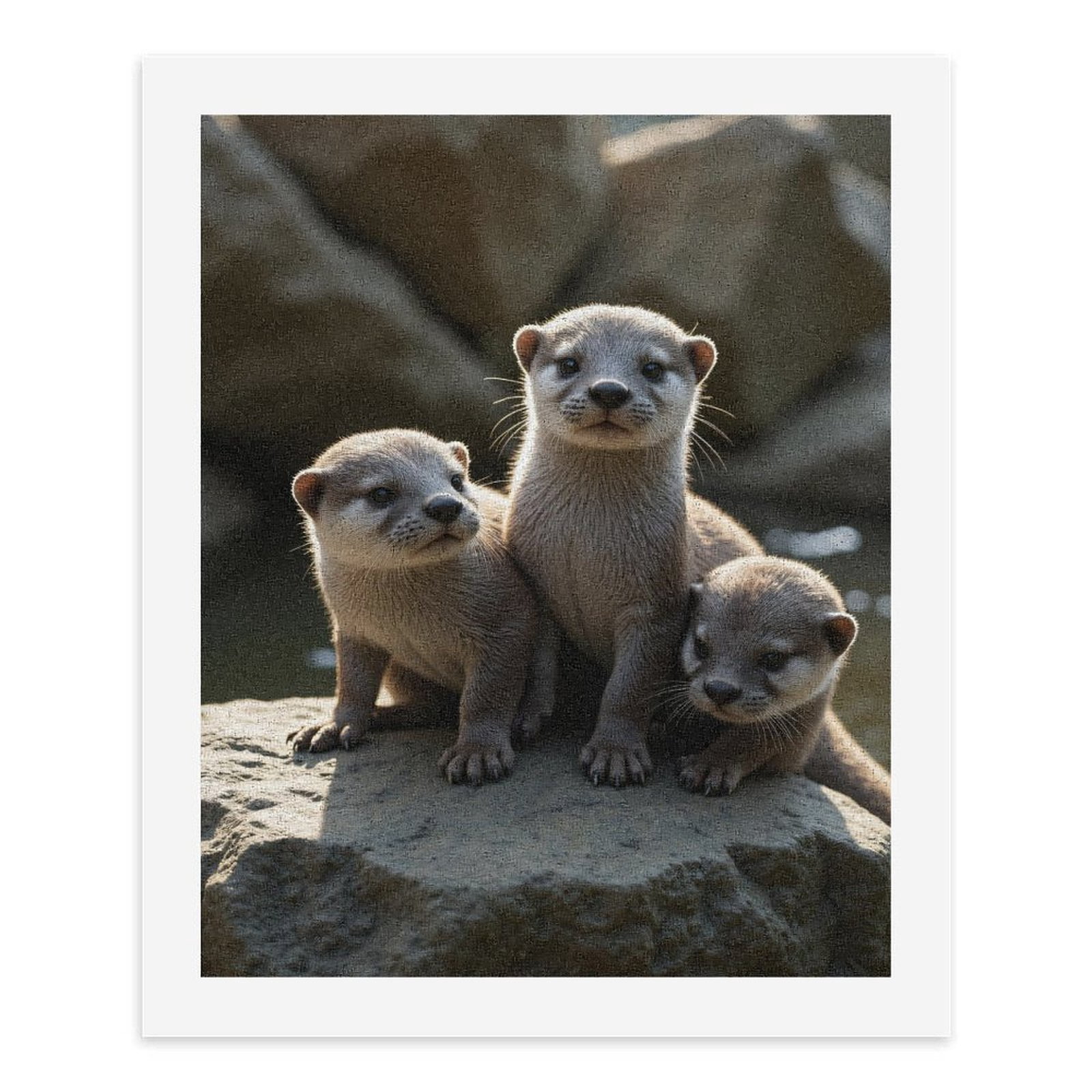 Paint by Numbers Kit for Adults, Playful Otter Trio On Rocks Paint by Numbers, Easy Paint by Numbers Kit for Adults Beginner, DIY Adult Paint by Number Kits on Canvas, 12x16in Home Decor