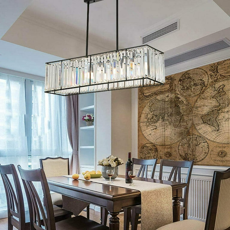 Chandelier rectangular dining deals table