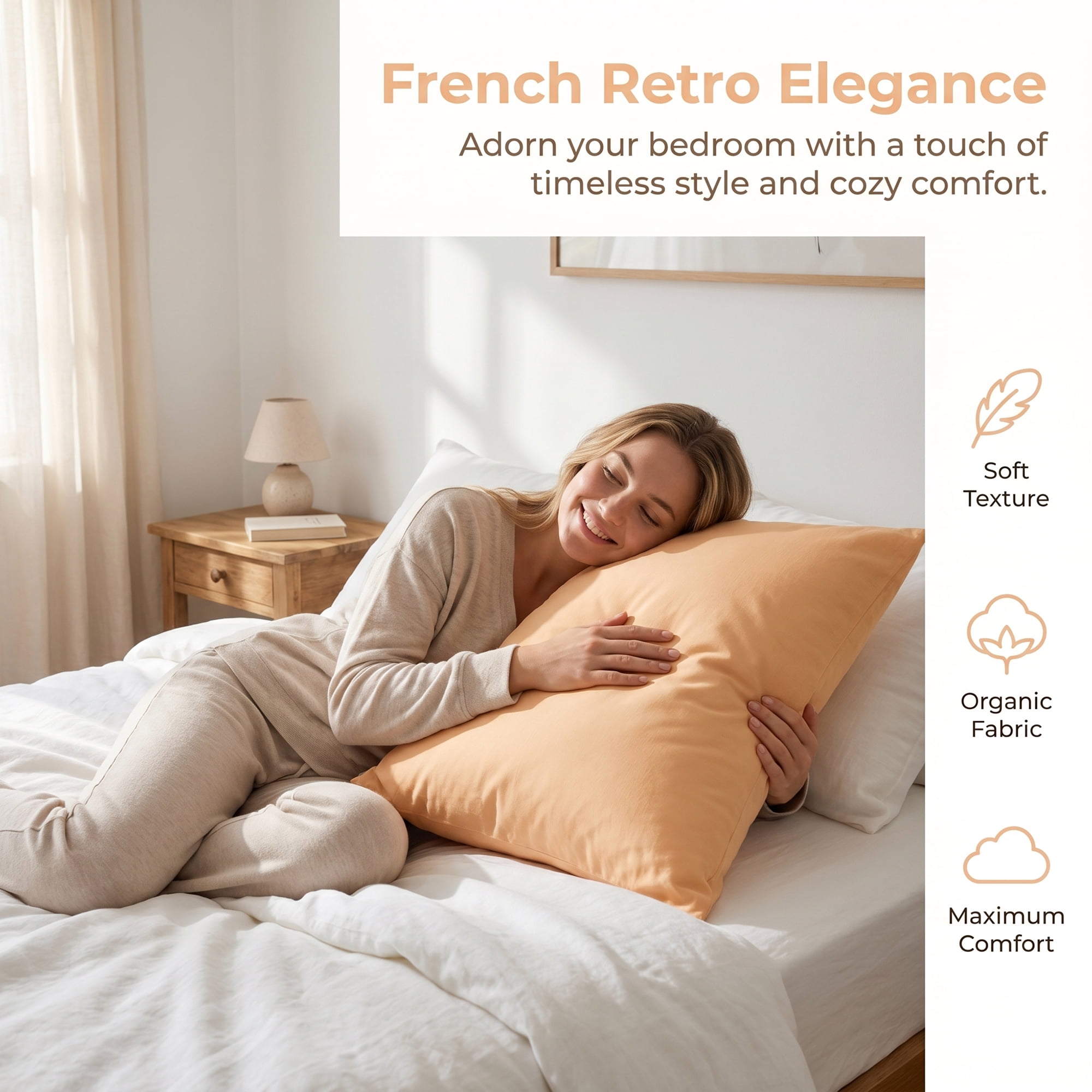 Unique Bargains 2 Pack Cotton Pillowcase Envelope Closure Bedding Orange - Yellow