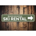 thumbnail image 2 of Ski Rental Arrow Sign Mountain Cabin Decor Skiing Aluminum Sign - 4x18 inches, 2 of 4
