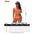thumbnail image 5 of Women's Color Block High Waisted Bikini Set with Cheeky Scoop Neck Sporty Two Piece Swimsuit, 5 of 5