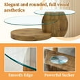 thumbnail image 5 of JUFU 47'' Modern Oval Glass Coffee Table, 2-Tier Living Room Table with Dark Wood Color Base, 5 of 12
