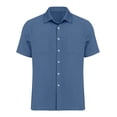 thumbnail image 6 of Jovrlynd Mens Button Down Short Sleeve Shirt Cotton Linen Summer Shirts with Pockets Fashion Casual Business Shirt, S-2XL, 6 of 8