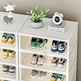 thumbnail image 6 of CHERISHGARD Shoe Boxes Plastic Stackable, 6 Tier Foldable Shoe Box Space Saving for Closet Entryway (6 Tier), 6 of 6
