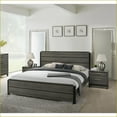 thumbnail image 5 of Bedroom Set, 3-Piece Modern Wood King Bed & 2 Nightstands, Slate Gray | Gray | Wood, 5 of 7