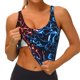 thumbnail image 3 of Fotbe Red And Blue Lightning Sujetador Deportivo Largo sin Aros para Mujer con Almohadillas y Soporte Medio, Transpirable y Absorbente, Camiseta Tipo Chaleco o Tank Top-Small, 3 of 8