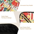 thumbnail image 5 of FORMRS Makeup Bag Travel Cosmetic Organizer for Women Fold Flat Zipper Pouch with Handle, White Striped Lemon, 5 of 8
