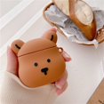 thumbnail image 3 of Funda de silicona suave de dibujos animados compatible con AirPods 2 y 1, funda protectora linda y divertida a prueba de golpes (Osito de ojos), 3 of 5