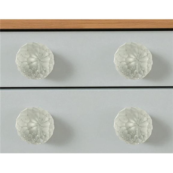 HomeRoots 635791 White Frosted Glass Faceted Globe Drawer Pull Knobs - Set of 6