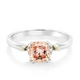 thumbnail image 2 of Gem Stone King 925 Sterling Silver and 10K Yellow Gold Morganite Peach Zirconia Engagement Ring for Women (1.45 Cttw, Available in Size 5, 6, 7, 8, 9), 2 of 5