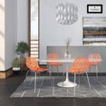 thumbnail image 2 of Modern Asbury Dining Chair with Chromed Legs, Set of 4 - Orange, 2 of 7