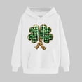 thumbnail image 2 of VBTAPA Women's St. Patrick's Day Green Hoodie Trendy Casual Long Sleeve Hooded Sweatshirt Lucky Shamrock Pullover Hoody Tops with Pocket White XL, 2 of 6