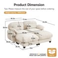 thumbnail image 3 of Aoowow 72.4'' 2 Seater Cloud Sofa, U-Shaped Chenille Modular Couch with Deep Seat, Soft Loveseat for Living Room, Apartment, Beige, 3 of 11