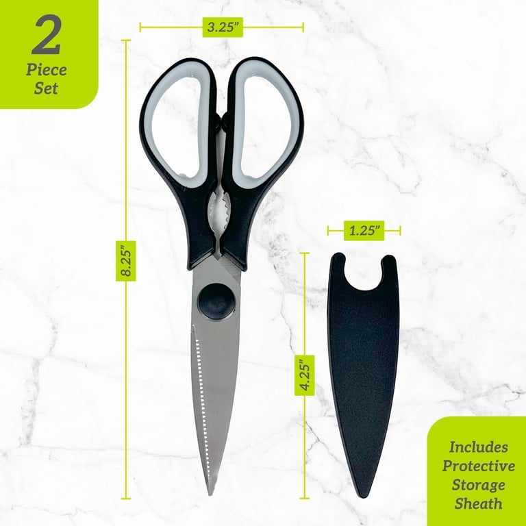 Gourmet Club Non-Slip Kitchen Shears with Sheath and Built-in
