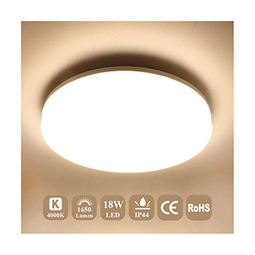 Ø22cm LED Bathroom Ceiling Light AVANLO 18w Flush Ceiling Light Kitchen Lamp 