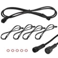 thumbnail image 1 of Uxcell Paquete de 5 Cables de Extensión Impermeables, Cable de 3 Pines de 3.28 Ft/1m con Conectores Masculinos y Femeninos IP67 para Focos [Negro], 1 of 7