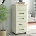 thumbnail image 2 of FESTIVO 24 inch Wide 5-Drawer Tall Dresser - Antique White, 2 of 8