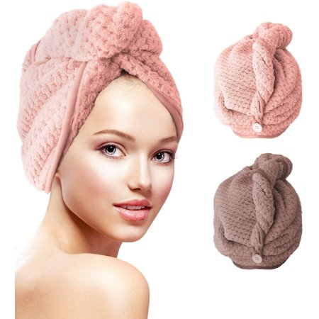 UK Stock Microfibre Magic Hair Turban Towel - Fast Drying, 25x65cm, Super Soft, Bath Wrap Hat