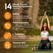 Cognitune Natural Thyroid Support Supplement with Iodine, Ashwagandha, Vitamin B12, Magnesium, Selenium
