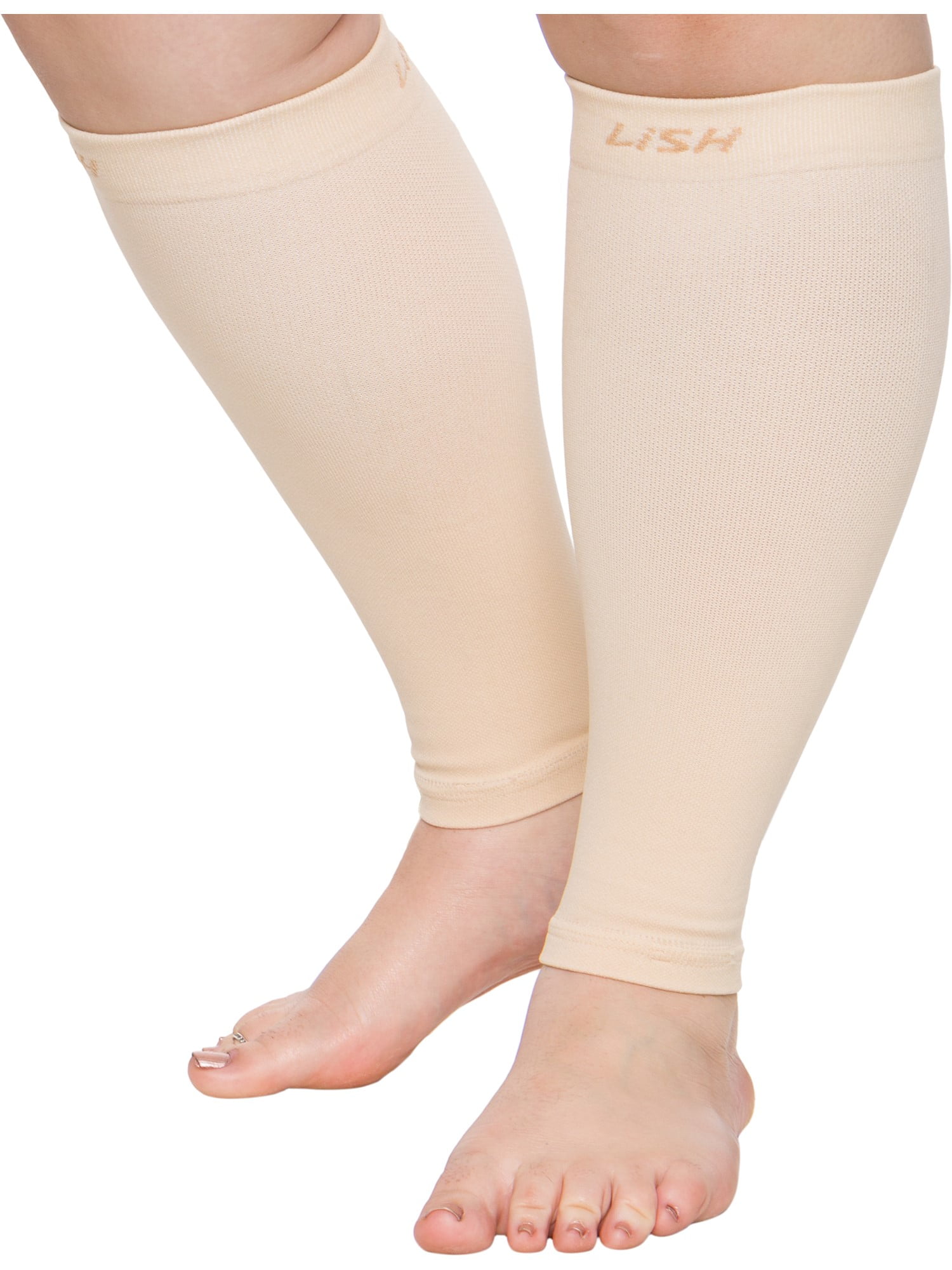 Plus Size Calf Graduated Compression Sleeves - Extra Wide Footless