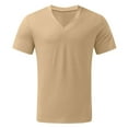 thumbnail image 4 of BOBOGOJP T-shirt à Col Rond pour Hommes, Coupe Ajustée, Manches Courtes (Jaune, G), 4 of 5