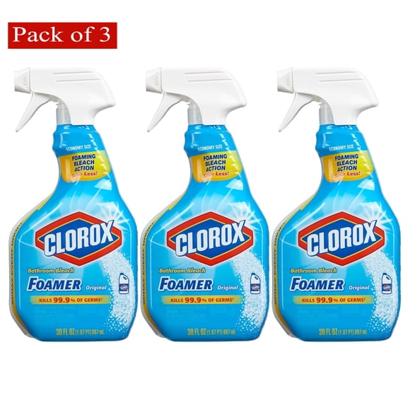 Clorox Bleach Foamer Bathroom Cleaner, 30 Fl Oz (Pack of 3)