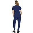 thumbnail image 6 of Women’s Scrubs Set - 2 Pocket Crossover Scrub Top with 5 Pocket Joggers Pant Set 110210 (Size S, Color Navy) from STAT MEDICAL WEAR - Small,Navy, 6 of 7