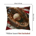 thumbnail image 4 of nygtbtfer American Set of 2 Pillow  Old Baseball US American Flag Pillow Cases with Zipper Outdoor Home Decor Bed Living Room White, 4 of 7