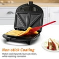 thumbnail image 5 of Sandwich Maker Grill, 2 Slices of Panini Grill Press Sandwich Maker with Indicator Light,Perfect for Cooking Breakfast &Grill Cheese, 5 of 9