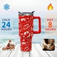 thumbnail image 4 of Red Merry Christmas 40oz Tumbler Cup with Handle and Straw, Rudtic Xmas Gifts for Women Men, Winter Holiday Stainless Steel Water Bottle 1PC, 4 of 6