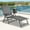 Gray, variant on Dkelincs Set of 2 Patio Lounge Chair Outdoor Chaise Lounge Folding Textile Sunbathing Chair with Arms for Outside Patio Poolside, Black