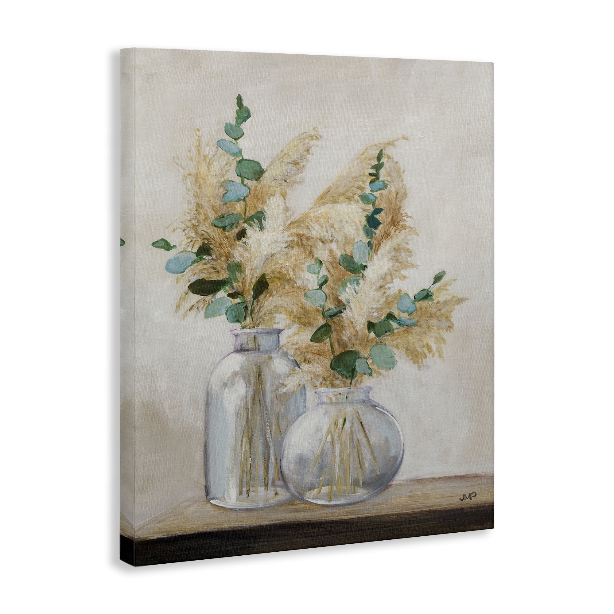 Stupell Industries Pampas & Herbs Vase Botanical & Floral Painting Gallery Wrapped Canvas Art Print Wall Art, 30 x 40