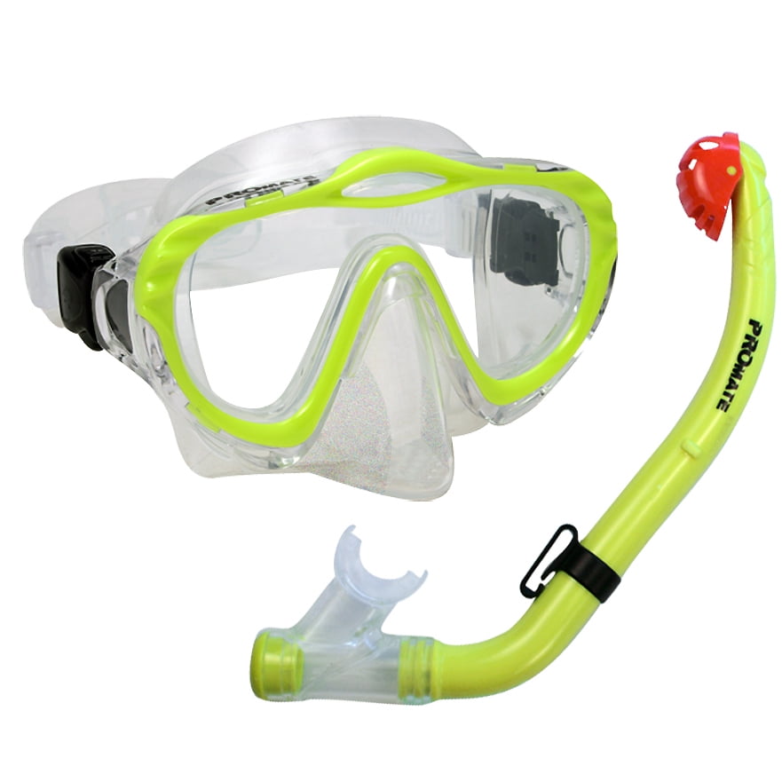 Junior Snorkel Set for kids Mask fins Snorkeling Scuba Diving, Yellow